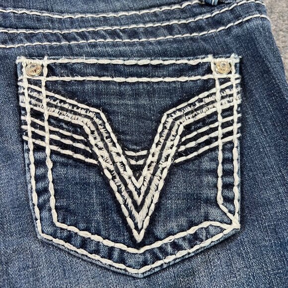 The Chelsea Slim Boot Womens Blue Denim Embroidered Jeans Size 5/6 Length 33 - Picture 3 of 9